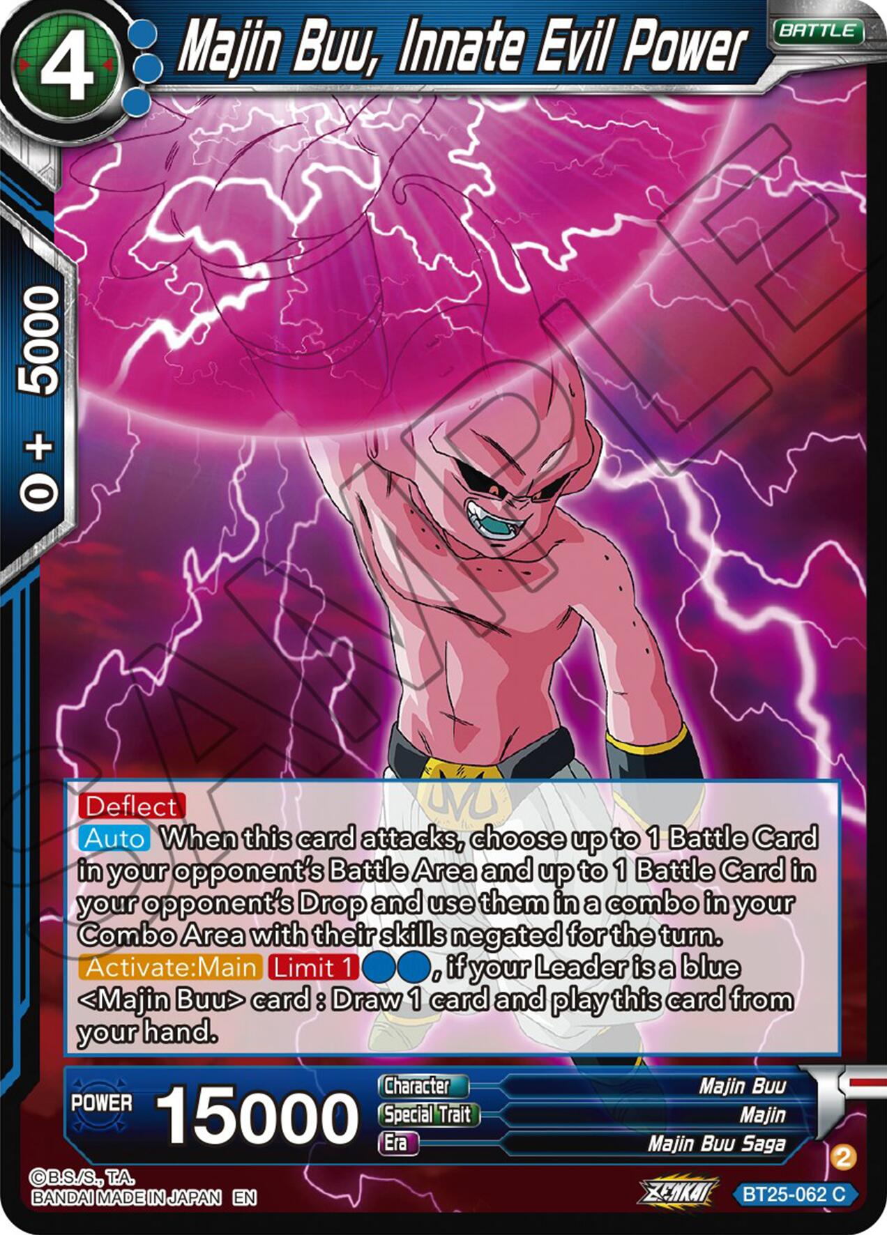 Majin Buu, Innate Evil Power (BT25-062) [Legend of the Dragon Balls] | Nerdhalla Games