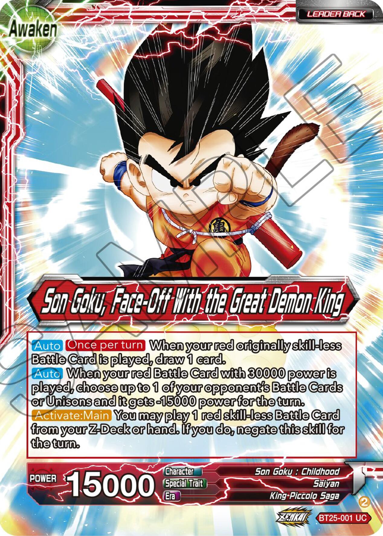 Son Goku // Son Goku, Face-Off With the Great Demon King (BT25-001) [Legend of the Dragon Balls] | Nerdhalla Games