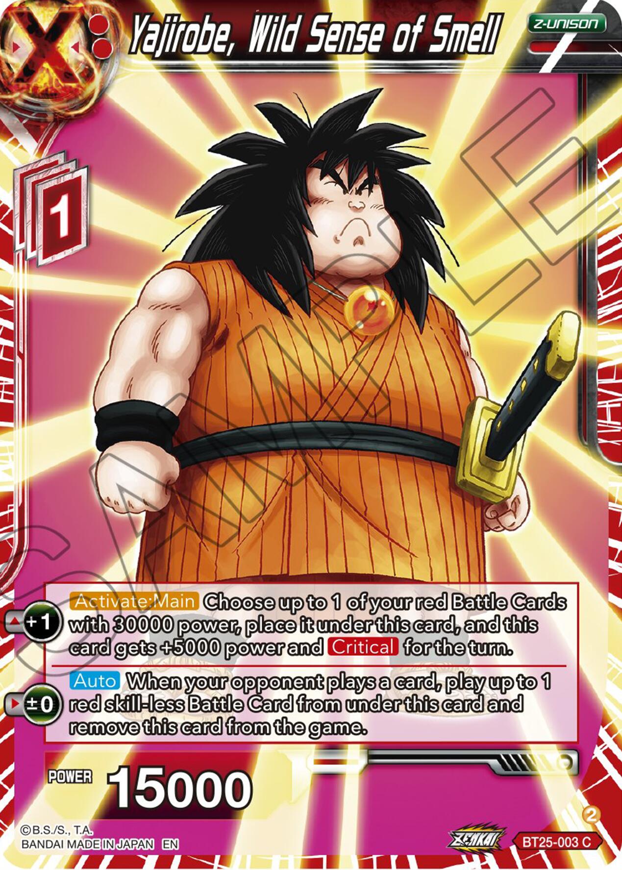 Yajirobe, Wild Sense of Smell (BT25-003) [Legend of the Dragon Balls] | Nerdhalla Games