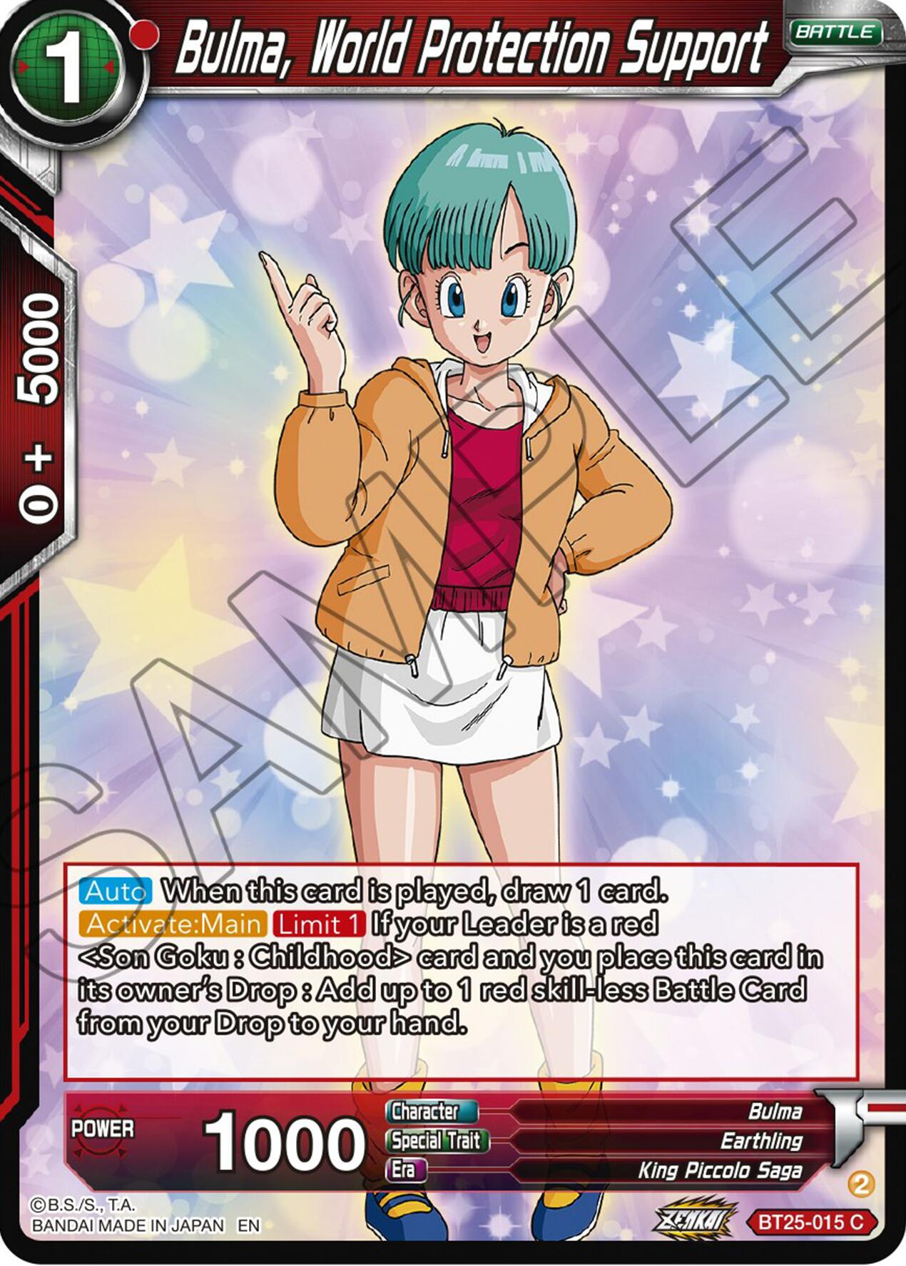 Bulma, World Protection Support (BT25-015) [Legend of the Dragon Balls] | Nerdhalla Games