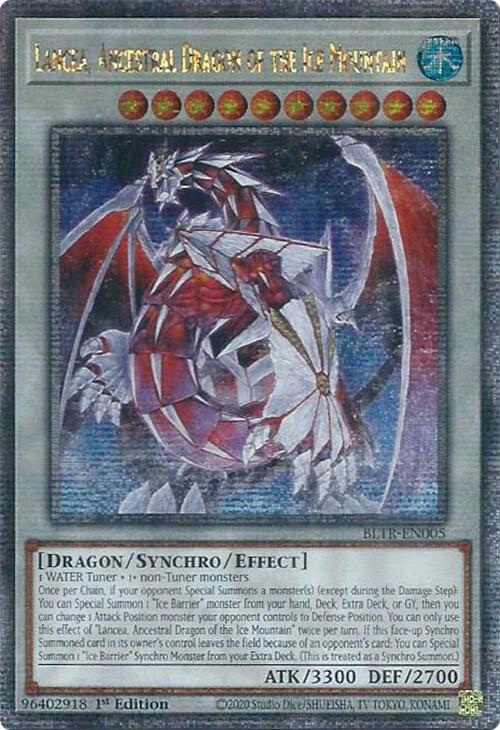 Lancea, Ancestral Dragon of the Ice Mountain (Quarter Century Secret Rare) [BLTR-EN005] Quarter Century Secret Rare | Nerdhalla Games