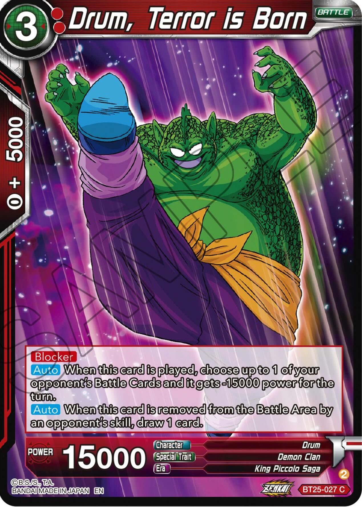 Drum, Terror is Born (BT25-027) [Legend of the Dragon Balls] | Nerdhalla Games