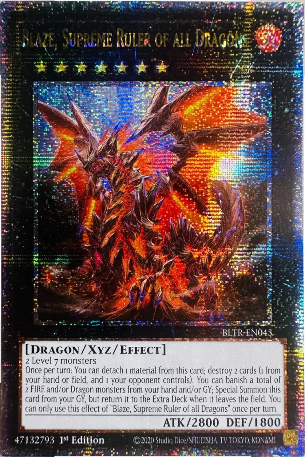 Blaze, Supreme Ruler of all Dragons (Quarter Century Secret Rare) [BLTR-EN045] Quarter Century Secret Rare | Nerdhalla Games