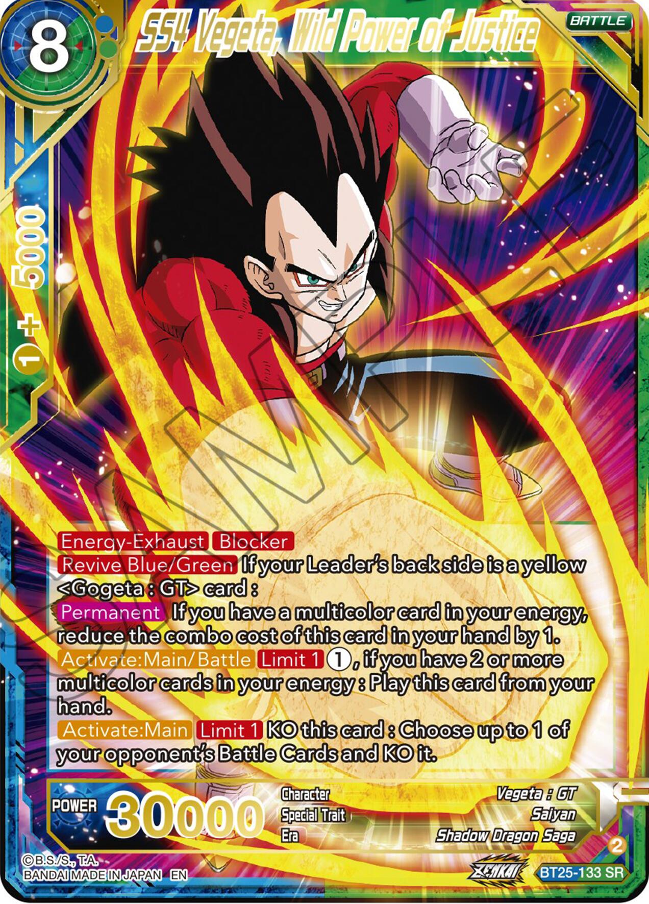 SS4 Vegeta, Wild Power of Justice (BT25-133) [Legend of the Dragon Balls] | Nerdhalla Games