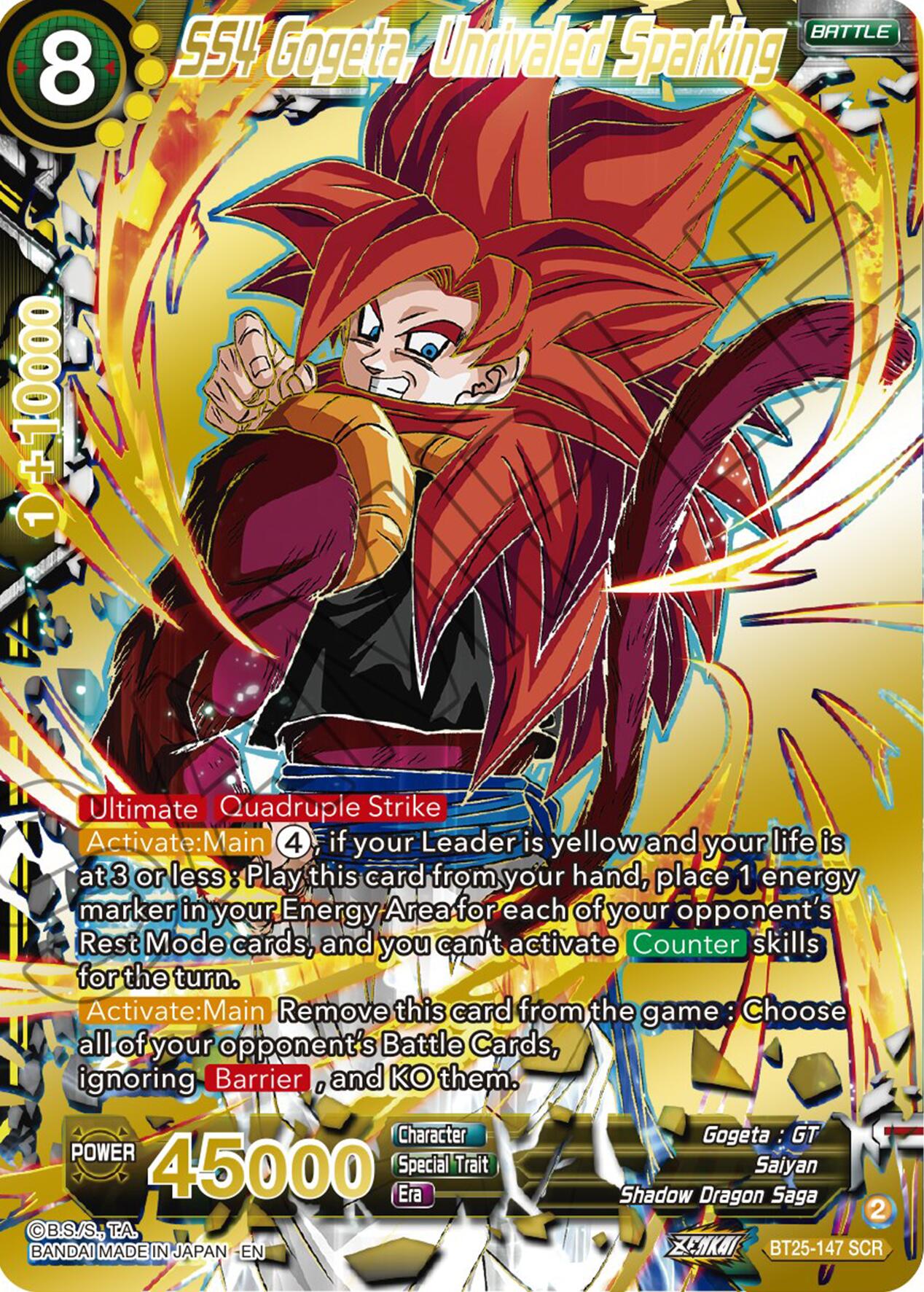 SS4 Gogeta, Unrivaled Sparking (BT25-147) [Legend of the Dragon Balls] | Nerdhalla Games