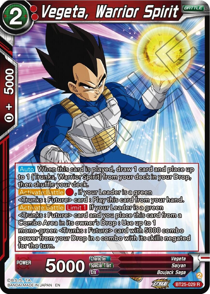 Vegeta, Warrior Spirit (BT25-029) [Legend of the Dragon Balls] | Nerdhalla Games