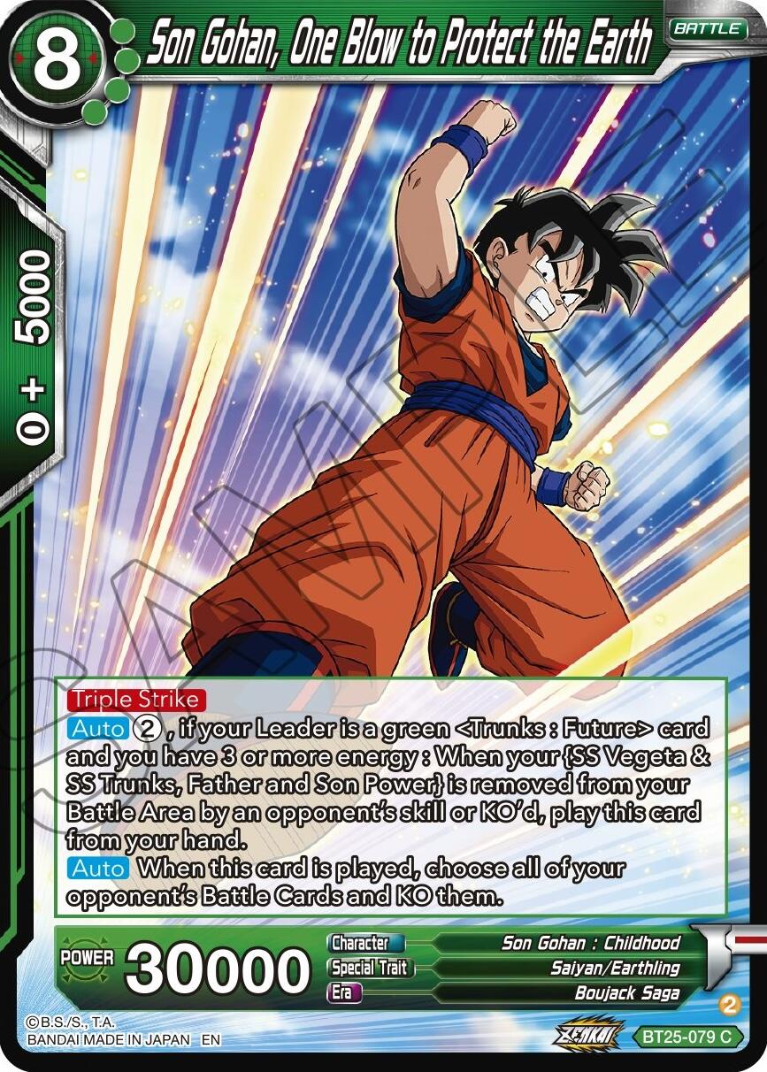 Son Gohan, One Blow to Protect the Earth (BT25-079) [Legend of the Dragon Balls] | Nerdhalla Games