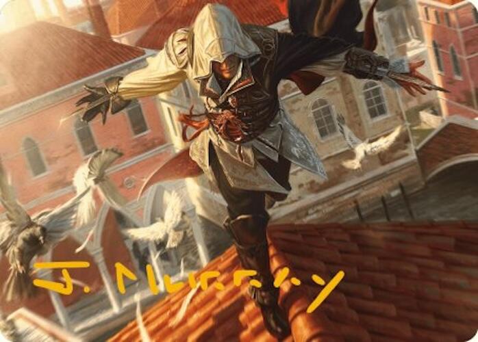 Ezio, Blade of Vengeance Art Card (Gold-Stamped Signature) [Assassin's Creed Art Series] | Nerdhalla Games