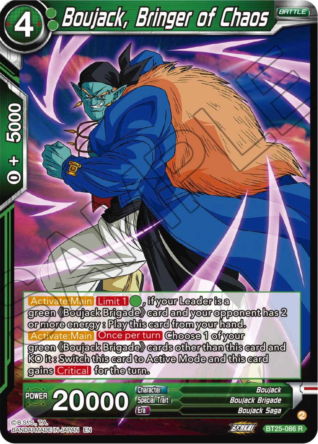 Boujack, Bringer of Chaos (BT25-086) [Legend of the Dragon Balls] | Nerdhalla Games