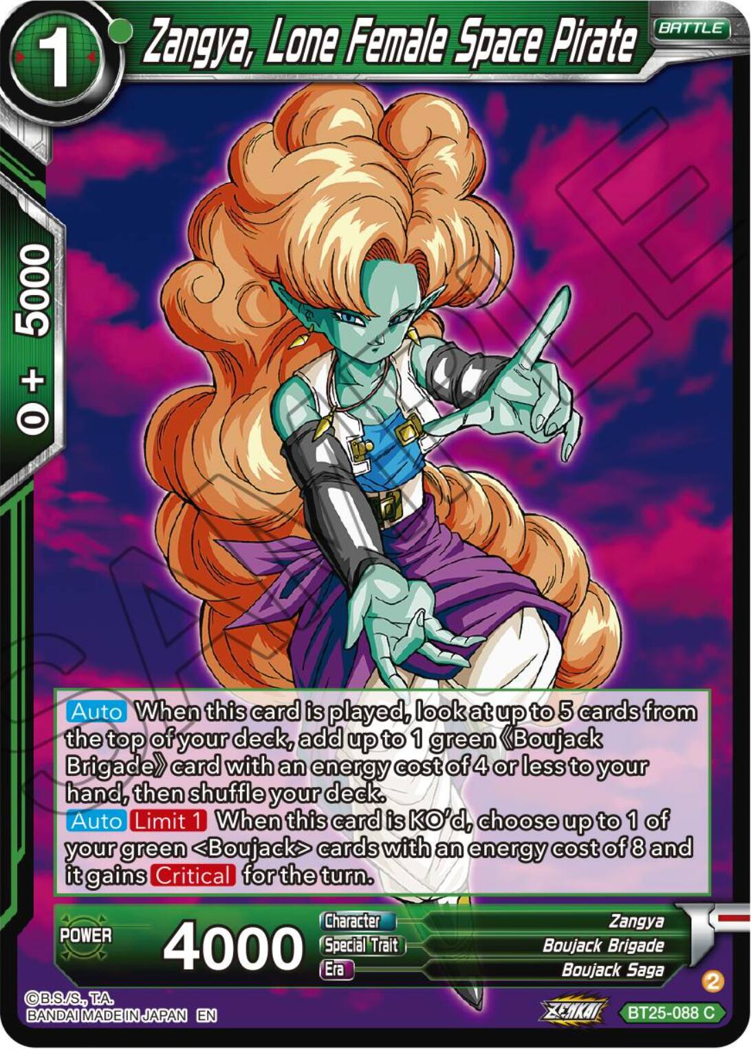 Zangya, Lone Female Space Pirate (BT25-088) [Legend of the Dragon Balls] | Nerdhalla Games