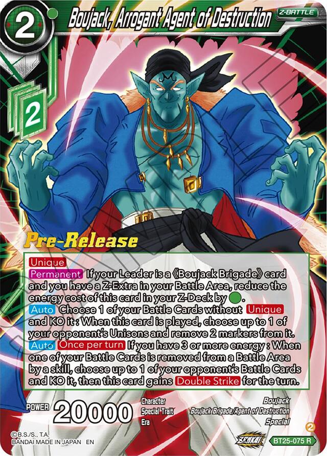 Boujack, Arrogant Agent of Destruction (BT25-075) [Legend of the Dragon Balls Prerelease Promos] | Nerdhalla Games