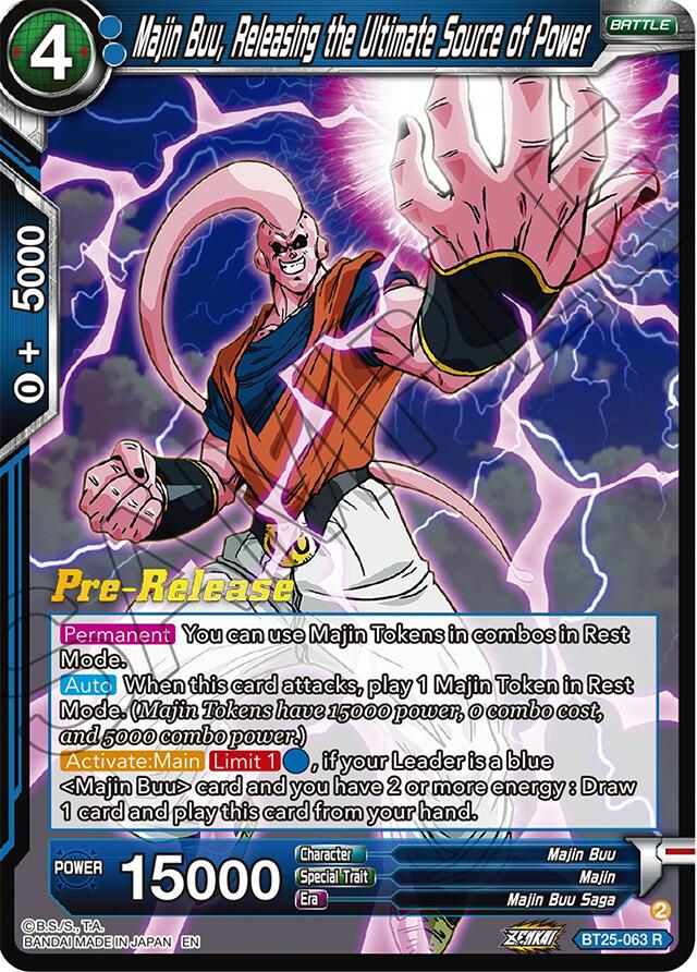 Majin Buu, Releasing the Ultimate Source of Power (BT25-063) [Legend of the Dragon Balls Prerelease Promos] | Nerdhalla Games