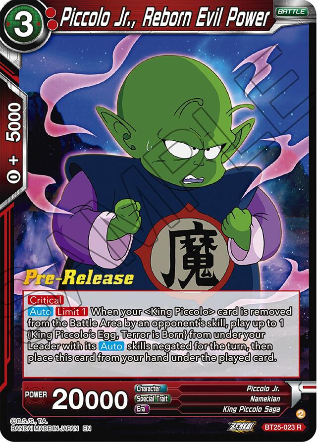 Piccolo Jr., Reborn Evil Power (BT25-023) [Legend of the Dragon Balls Prerelease Promos] | Nerdhalla Games