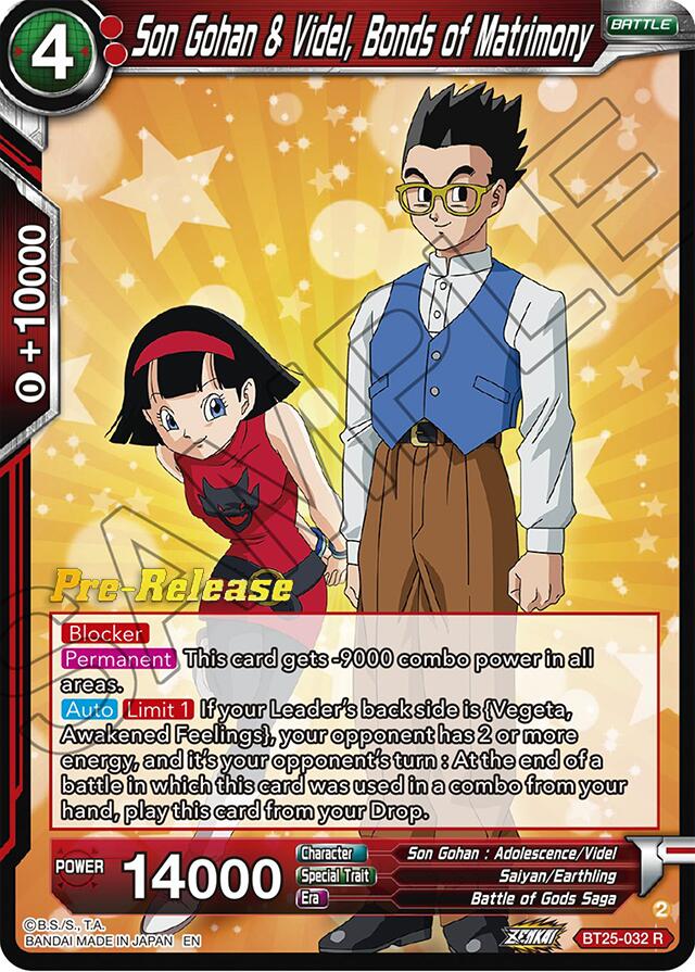 Son Gohan & Videl, Bonds of Matrimony (BT25-032) [Legend of the Dragon Balls Prerelease Promos] | Nerdhalla Games