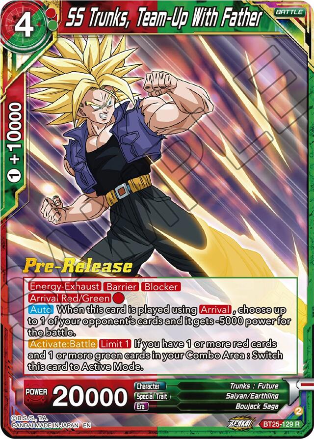 SS Trunks, Team-Up With Father (BT25-129) [Legend of the Dragon Balls Prerelease Promos] | Nerdhalla Games