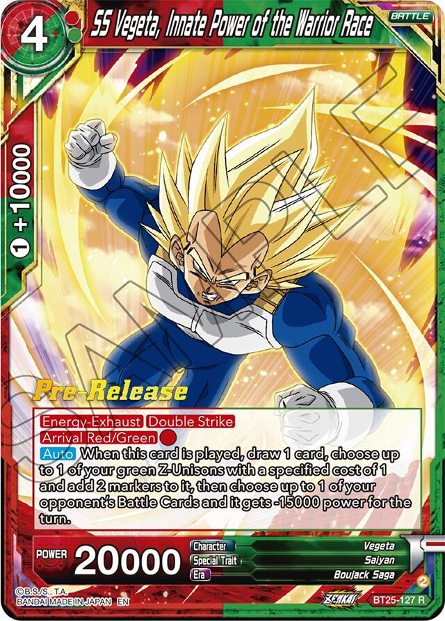 SS Vegeta, Innate Power of the Warrior Race (BT25-127) [Legend of the Dragon Balls Prerelease Promos] | Nerdhalla Games