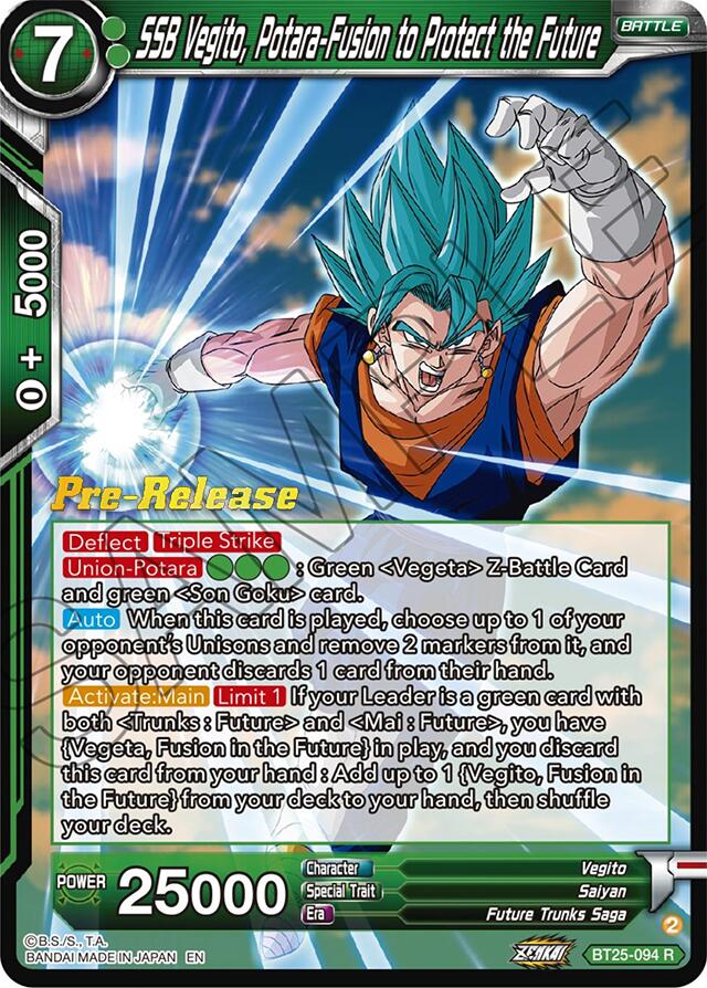 SSB Vegito, Potara-Fusion to Protect the Future (BT25-094) [Legend of the Dragon Balls Prerelease Promos] | Nerdhalla Games