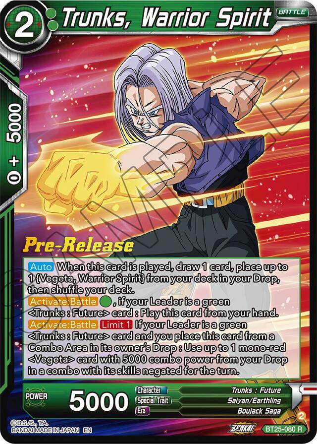 Trunks, Warrior Spirit (BT25-080) [Legend of the Dragon Balls Prerelease Promos] | Nerdhalla Games