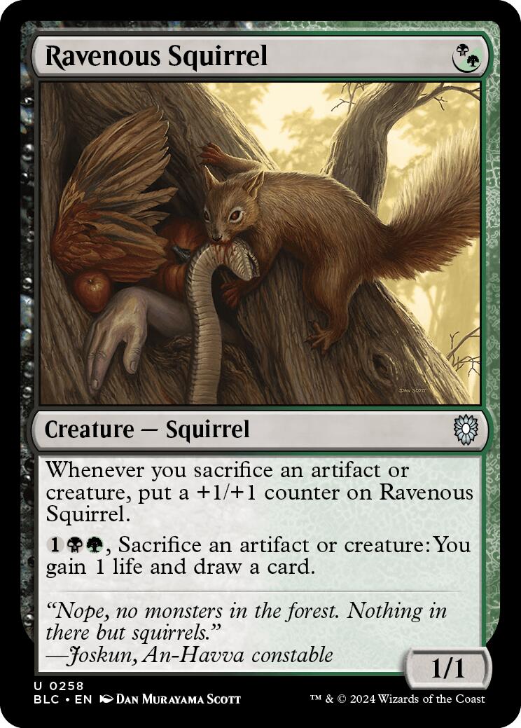 Ravenous Squirrel [Bloomburrow Commander] | Nerdhalla Games