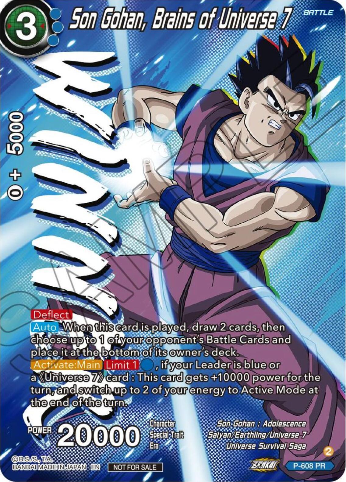 Son Gohan, Brains of Universe 7 (Tournament Pack Vol. 8) (Winner) (P-608) [Promotion Cards] | Nerdhalla Games