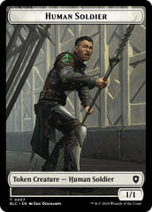 Human Soldier // Wolf (035) Double-Sided Token [Bloomburrow Commander Tokens] | Nerdhalla Games