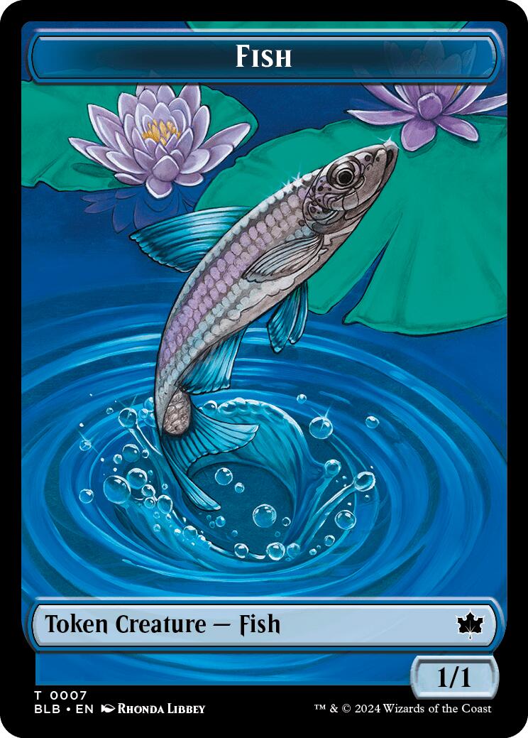 Bird (011) // Fish Double-Sided Token [Bloomburrow Commander Tokens] | Nerdhalla Games