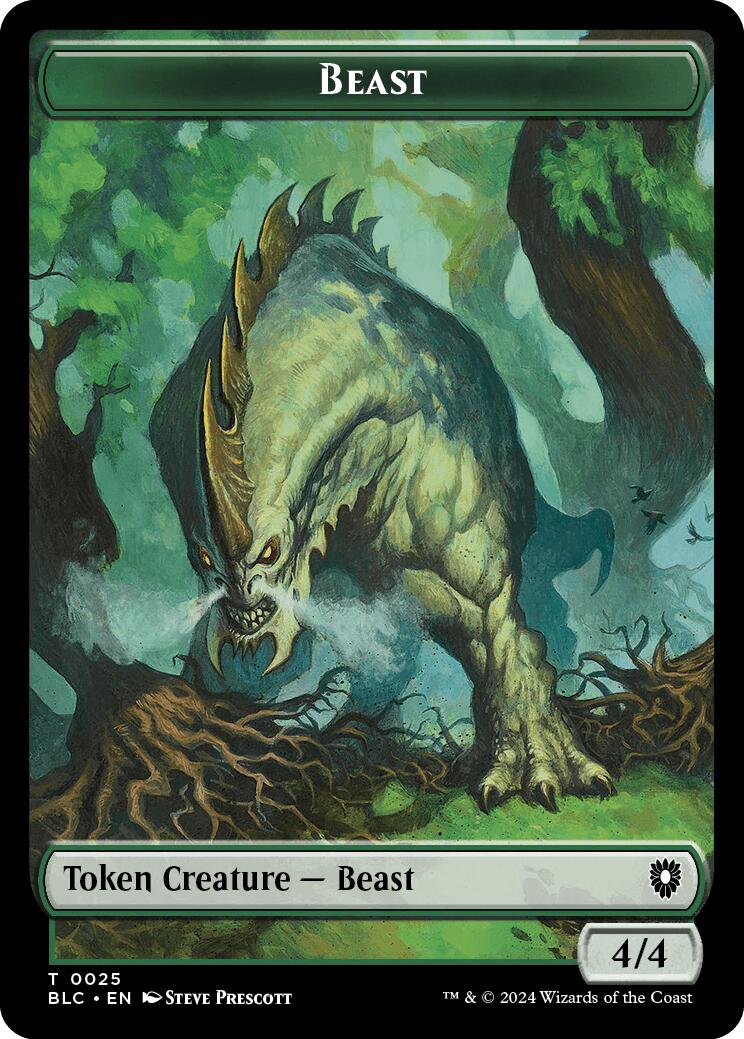 Cat // Beast (025) Double-Sided Token [Bloomburrow Commander Tokens] | Nerdhalla Games