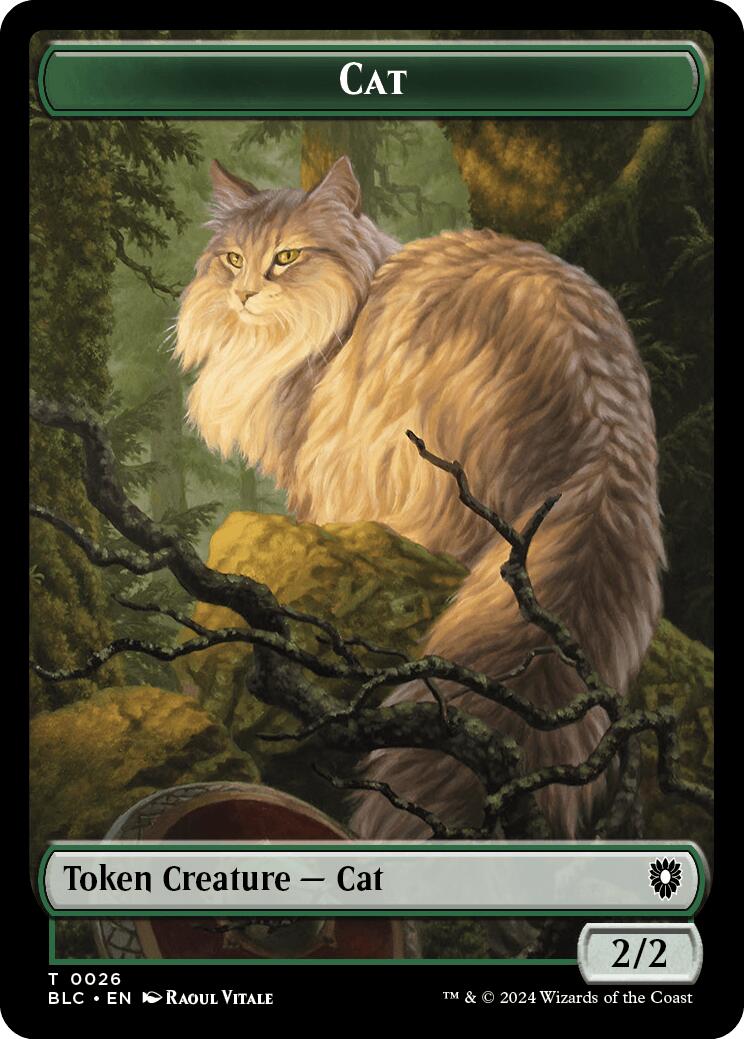 Cat // Beast (025) Double-Sided Token [Bloomburrow Commander Tokens] | Nerdhalla Games