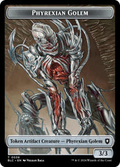 Phyrexian Golem // Faerie Double-Sided Token [Bloomburrow Commander Tokens] | Nerdhalla Games