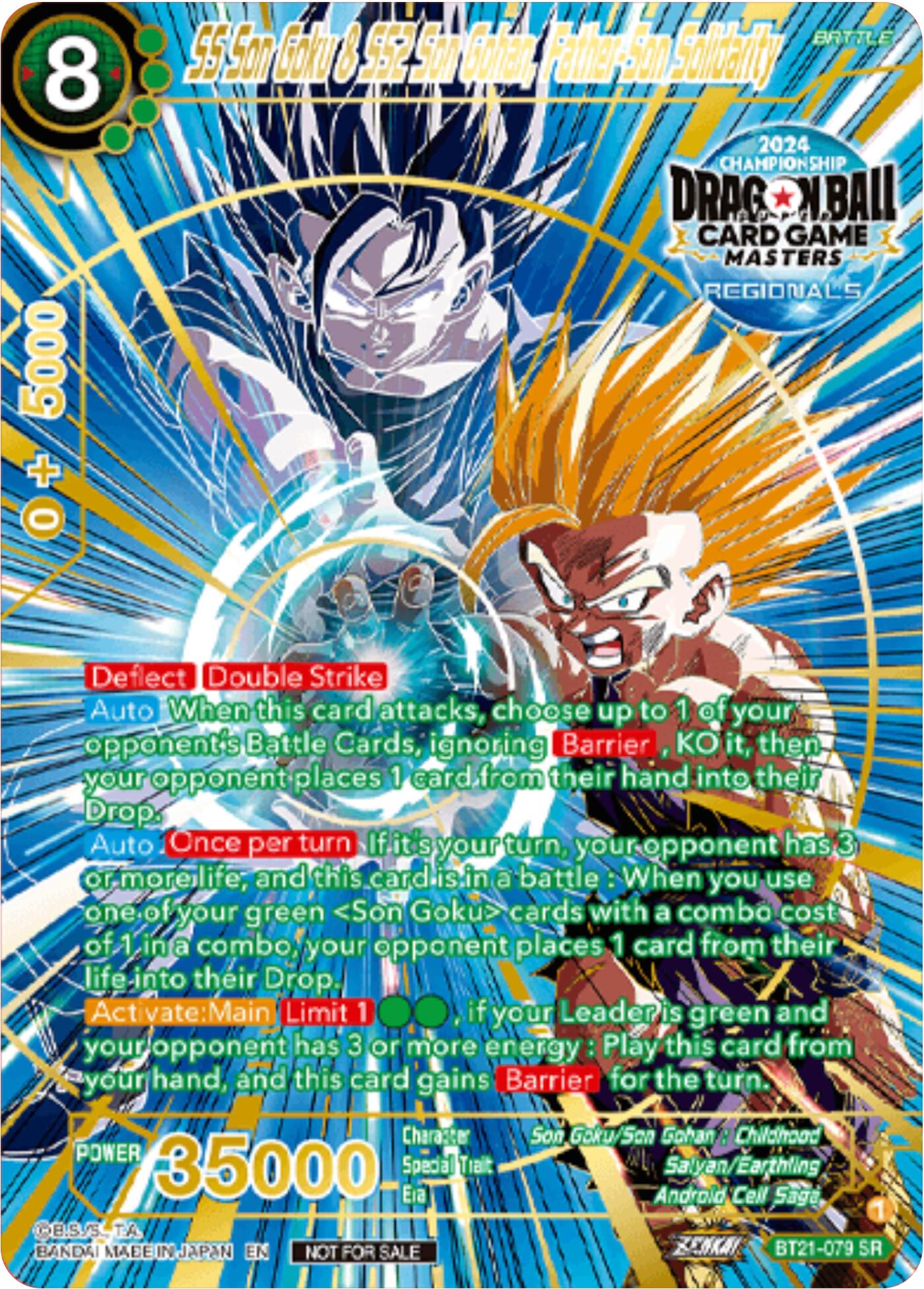 SS Son Goku & SS2 Son Gohan, Father-Son Solidarity (Championship 2024 Top 16 Alternate Art Vol.2) (BT21-079) [Tournament Promotion Cards] | Nerdhalla Games