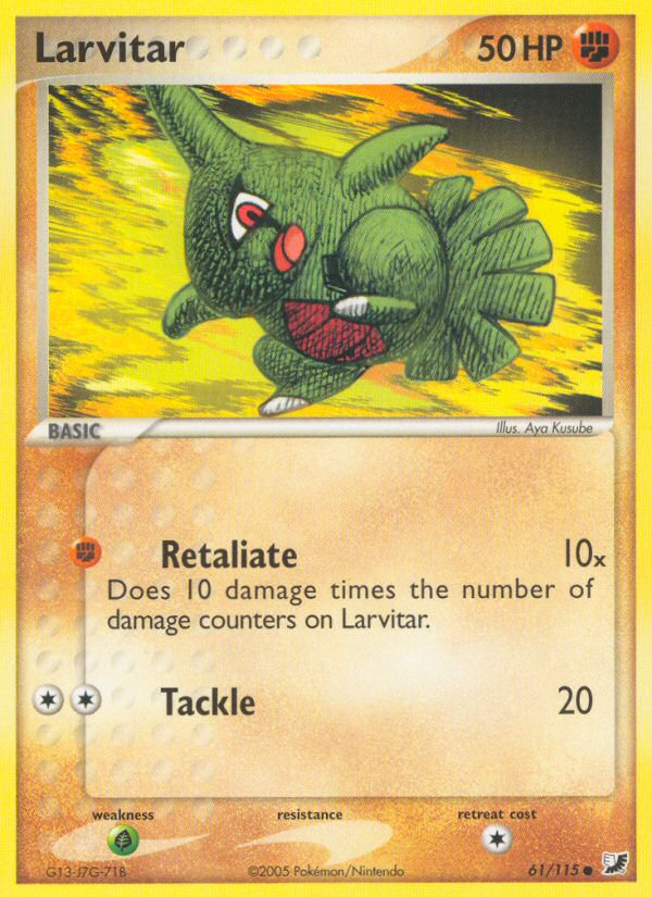 Larvitar (61/115) [EX: Unseen Forces] | Nerdhalla Games