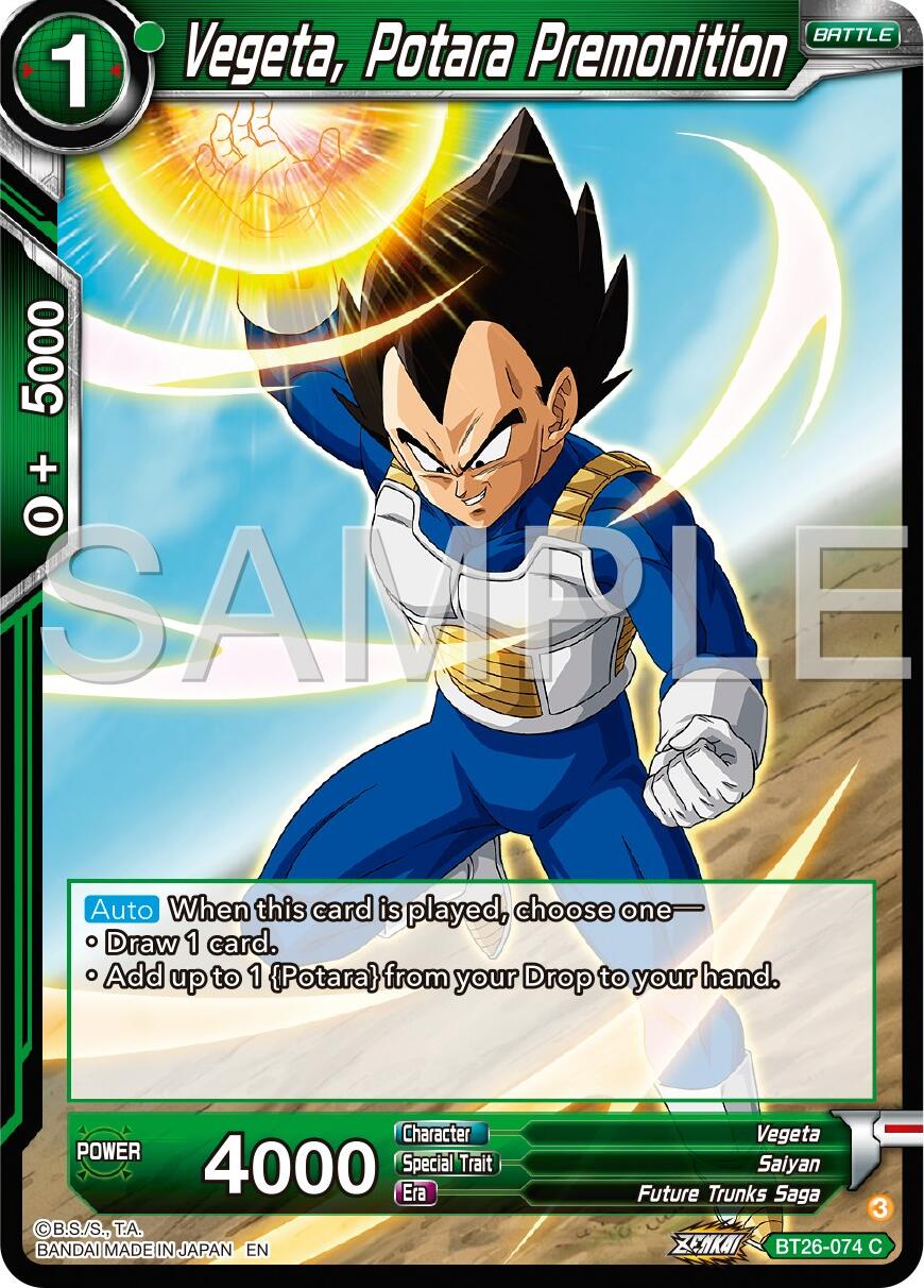 Vegeta, Potara Premonition (BT26-074) [Ultimate Advent] | Nerdhalla Games