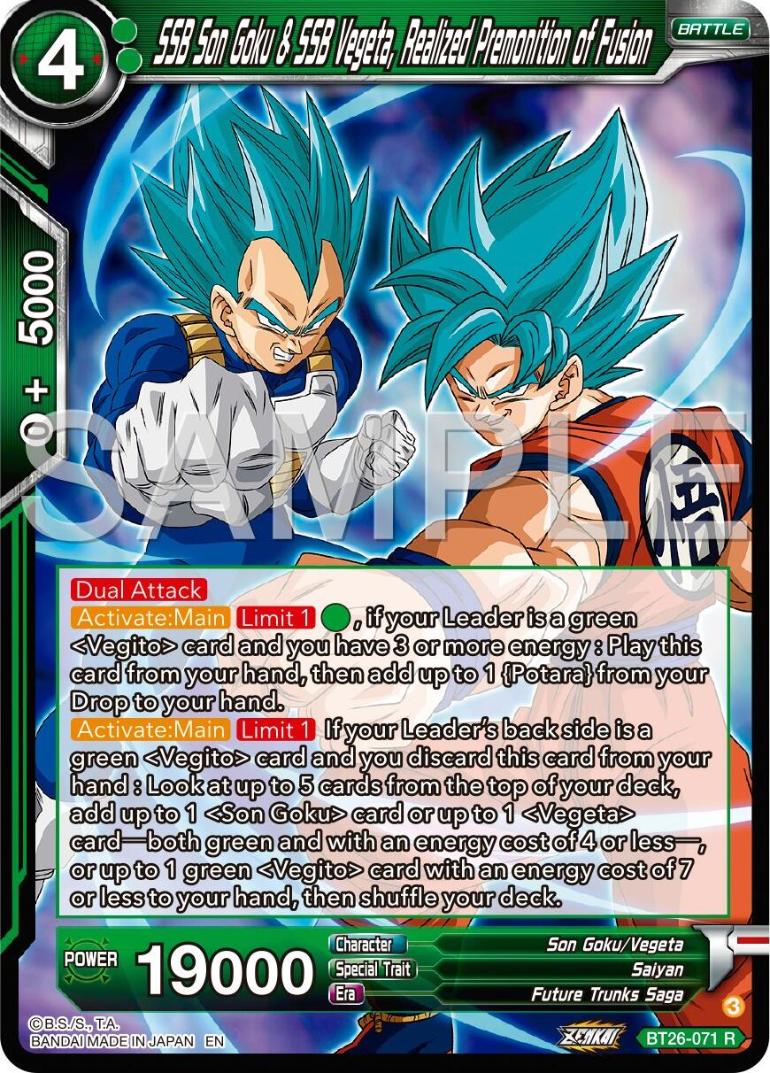 SSB Son Goku & SSB Vegeta, Realized Premonition of Fusion (BT26-071) [Ultimate Advent] | Nerdhalla Games