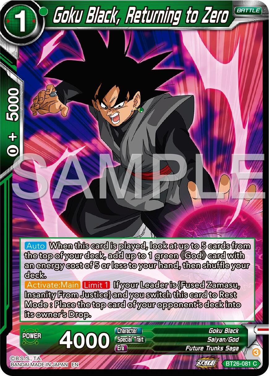 Goku Black, Returning to Zero (BT26-081) [Ultimate Advent] | Nerdhalla Games