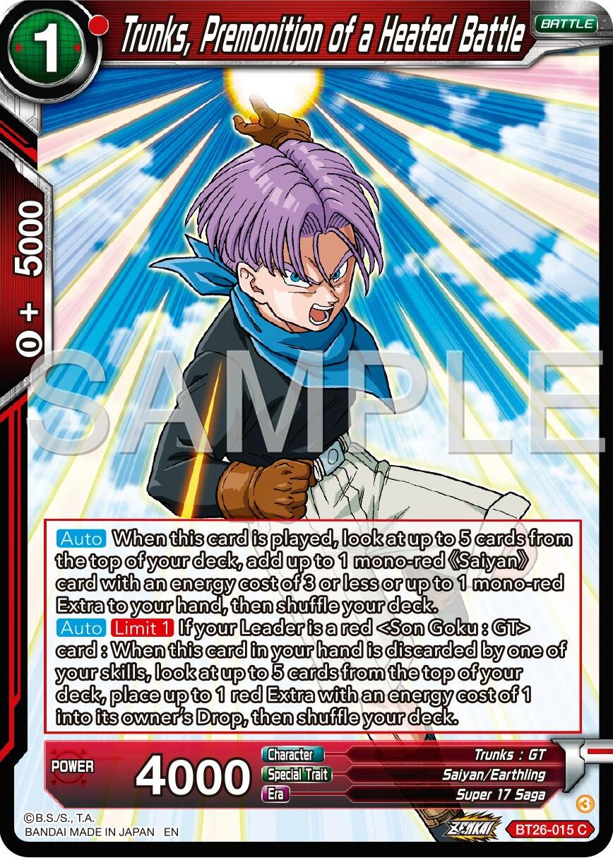 Trunks, Premonition of a Heated Battle (BT26-015) [Ultimate Advent] | Nerdhalla Games