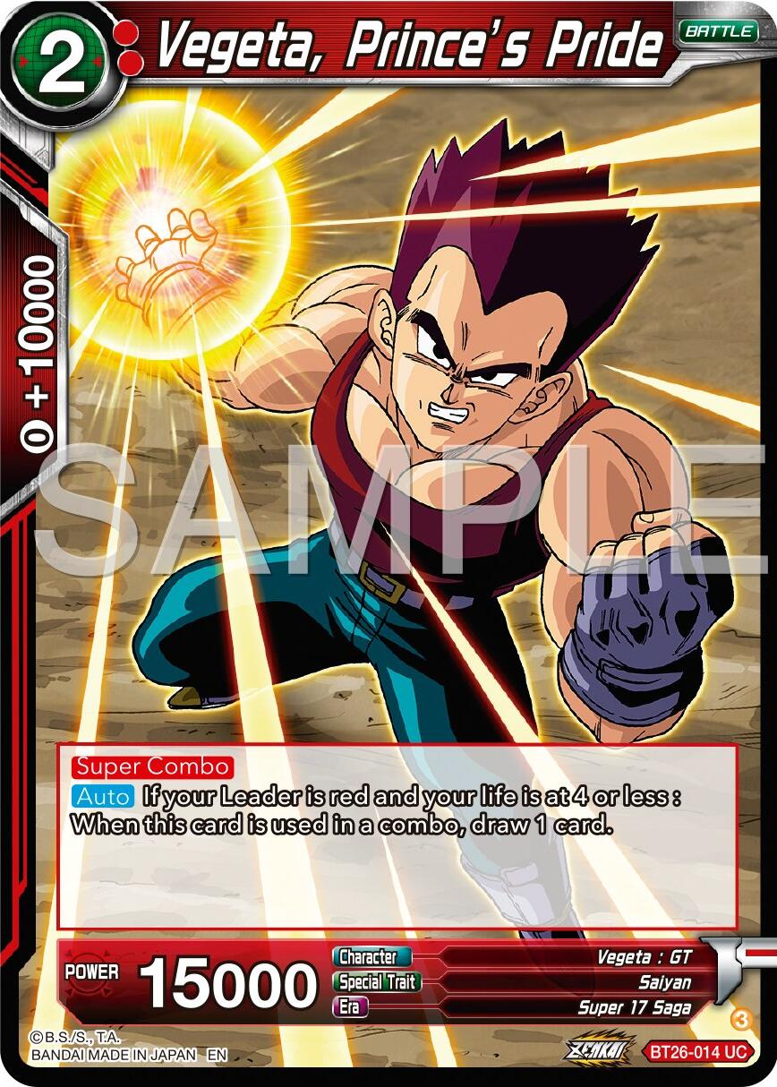 Vegeta, Prince's Pride (BT26-014) [Ultimate Advent] | Nerdhalla Games