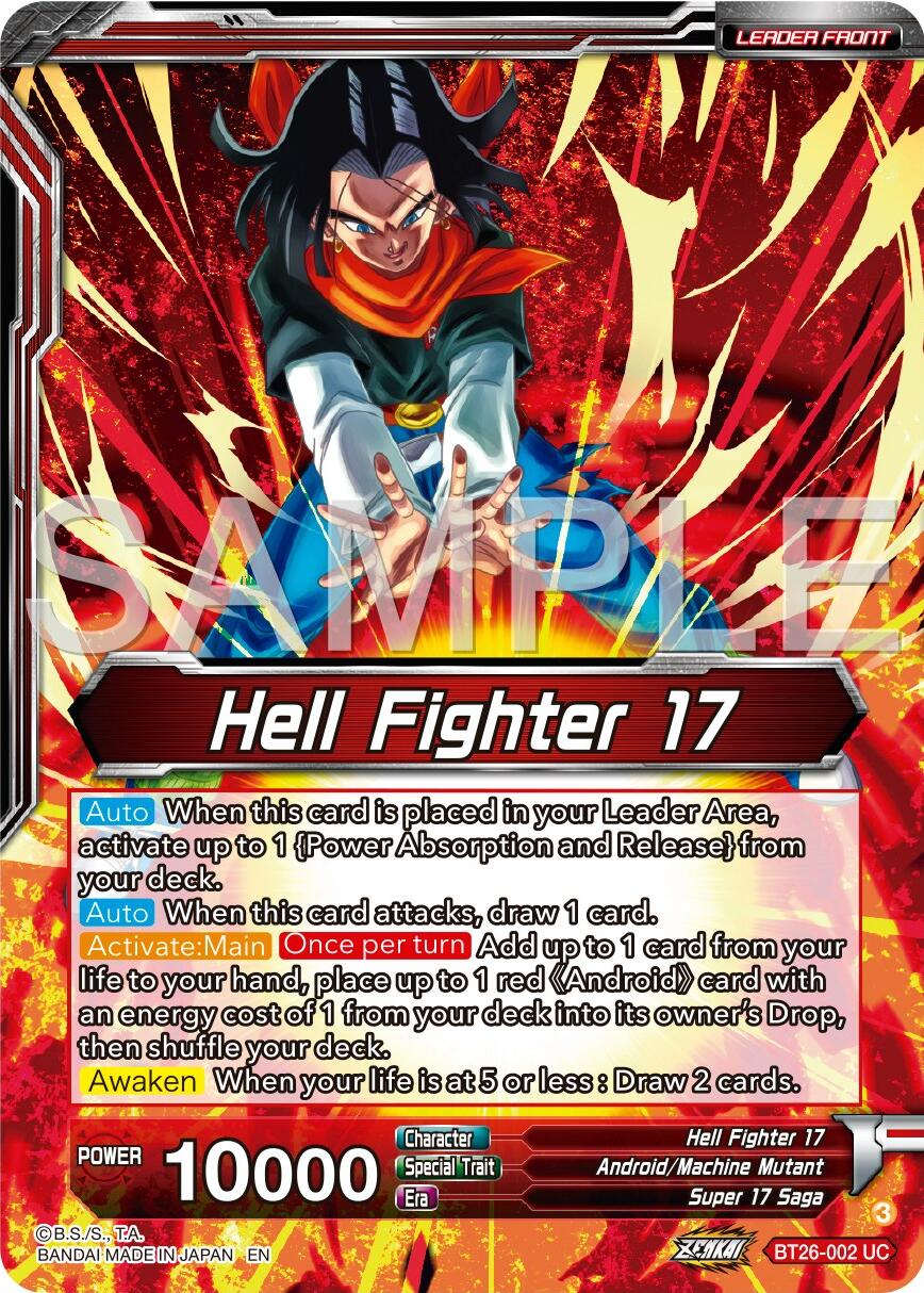 Hell Fighter 17 // Super 17, Anti-Saiyan Killing Machine (BT26-002) [Ultimate Advent] | Nerdhalla Games