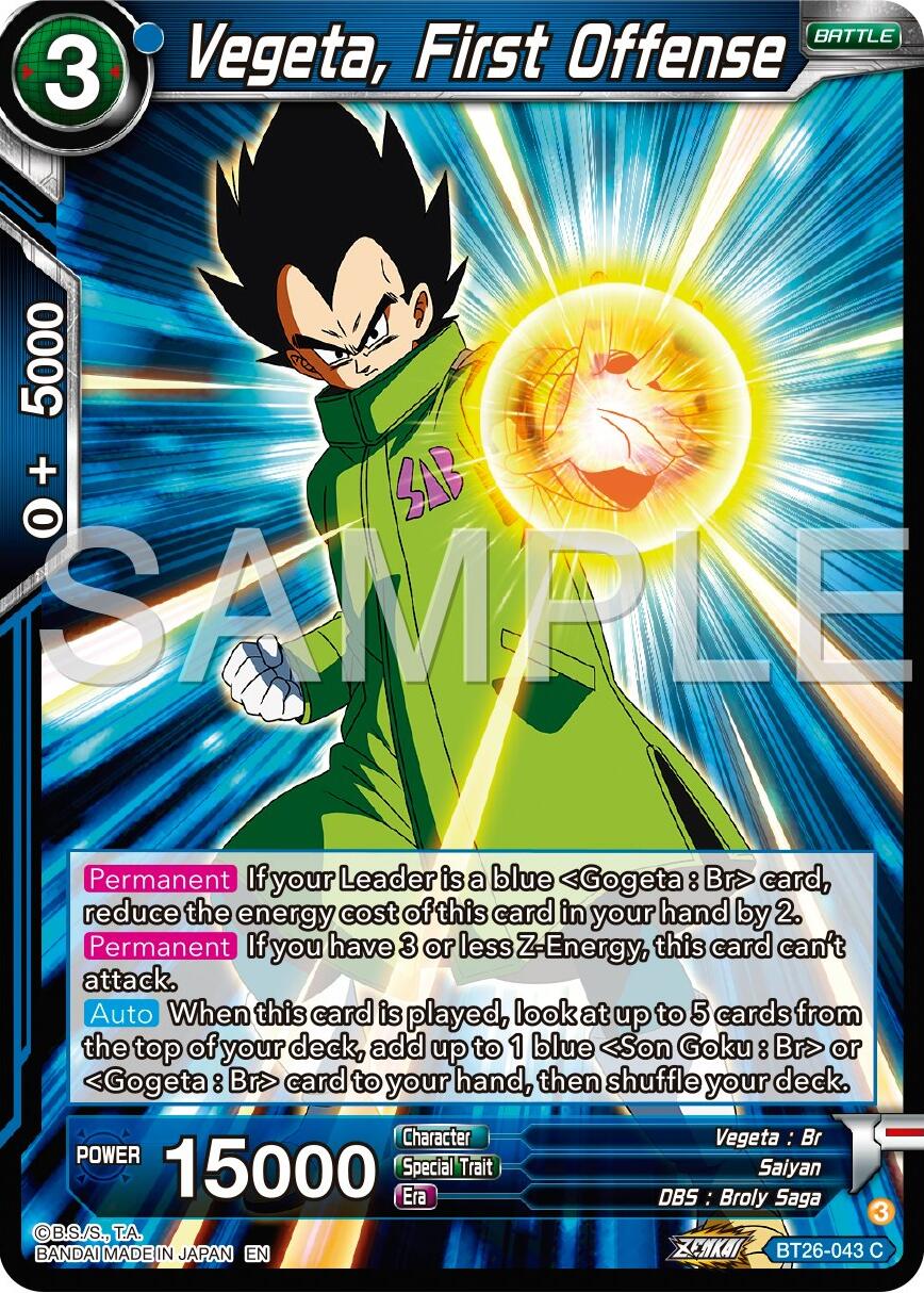 Vegeta, First Offense (BT26-043) [Ultimate Advent] | Nerdhalla Games