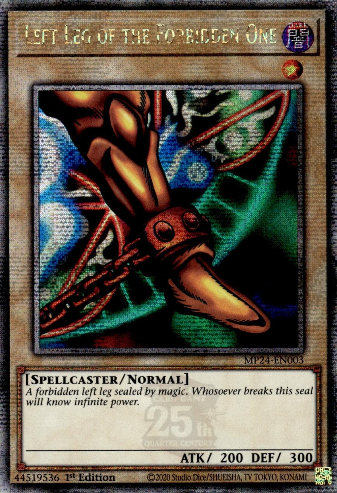 Left Leg of the Forbidden One [MP24-EN003] Quarter Century Secret Rare | Nerdhalla Games