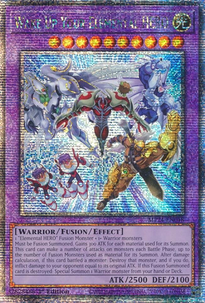 Wake Up Your Elemental HERO [MP24-EN018] Quarter Century Secret Rare | Nerdhalla Games