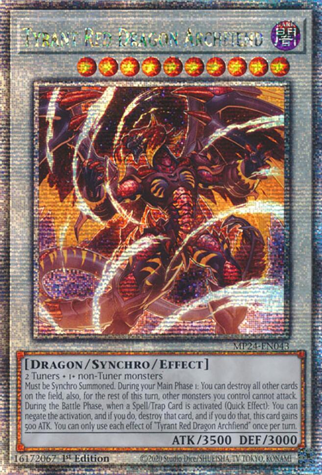 Tyrant Red Dragon Archfiend [MP24-EN043] Quarter Century Secret Rare | Nerdhalla Games