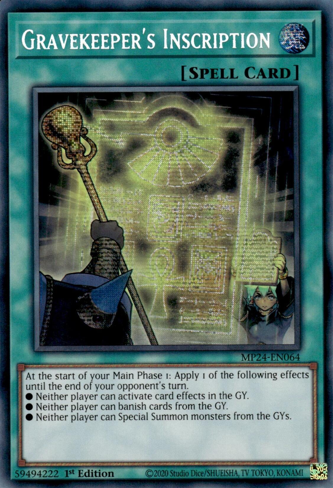 Gravekeeper's Inscription [MP24-EN064] Prismatic Secret Rare | Nerdhalla Games