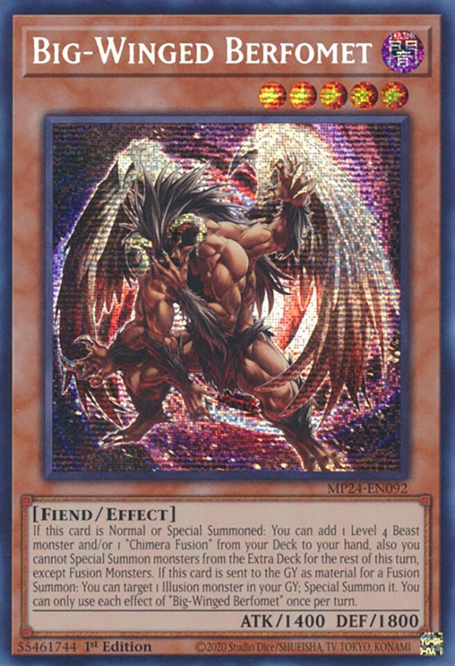 Big-Winged Berfomet [MP24-EN092] Prismatic Secret Rare | Nerdhalla Games