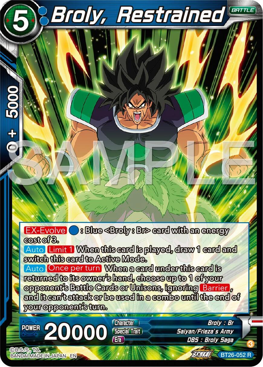 Broly, Restrained (BT26-052) [Ultimate Advent] | Nerdhalla Games