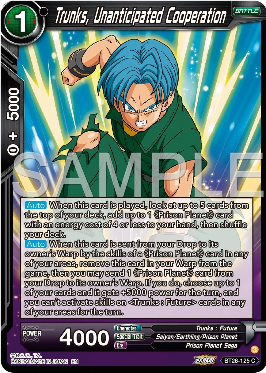 Trunks, Unanticipated Cooperation (BT26-125) [Ultimate Advent] | Nerdhalla Games