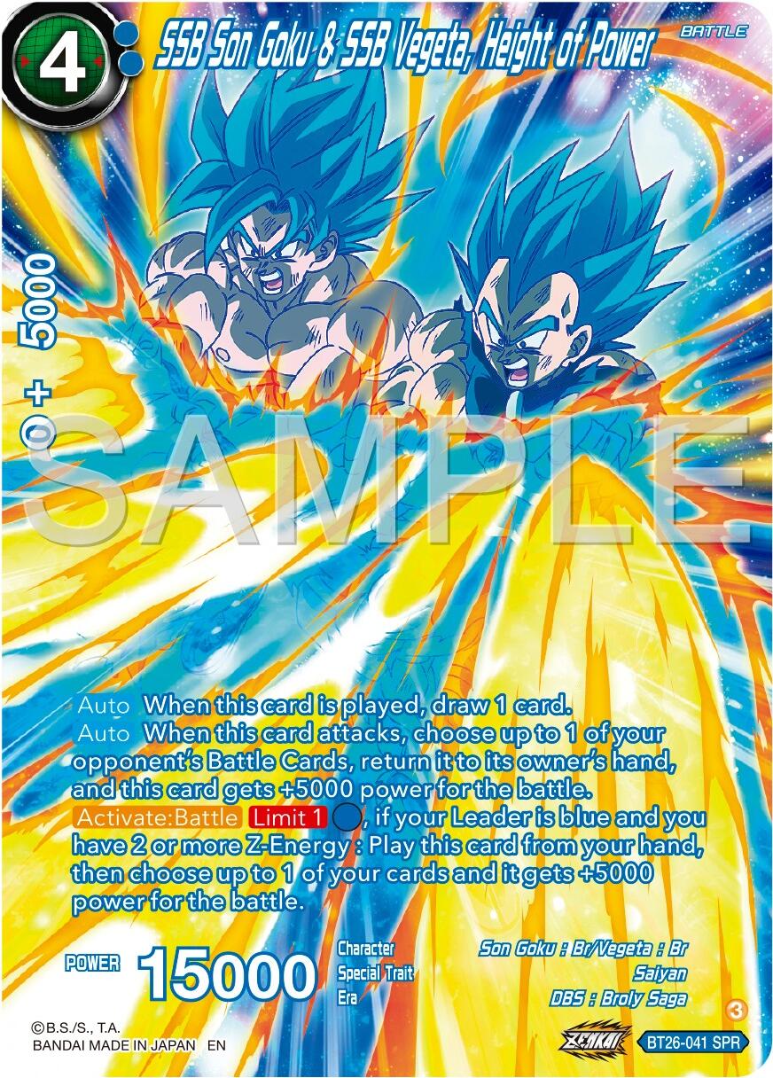 SSB Son Goku & SSB Vegeta, Height of Power (SPR) (BT26-041) [Ultimate Advent] | Nerdhalla Games