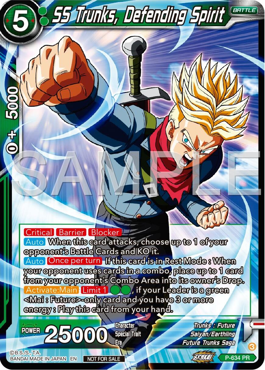 SS Trunks, Defending Spirit (Zenkai Series Tournament Pack Vol.9) (P-634) [Promotion Cards] | Nerdhalla Games