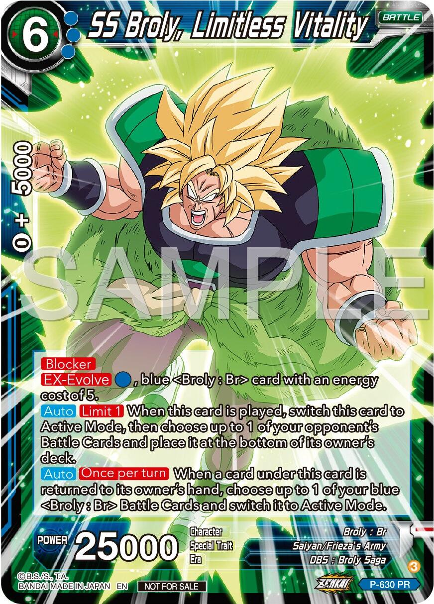 SS Broly, Limitless Vitality (Zenkai Series Tournament Pack Vol.9) (P-630) [Promotion Cards] | Nerdhalla Games