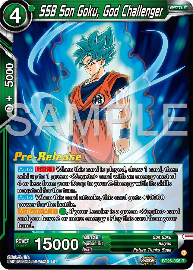 SSB Son Goku, God Challenger (BT26-068) [Ultimate Advent Prerelease Promos] | Nerdhalla Games