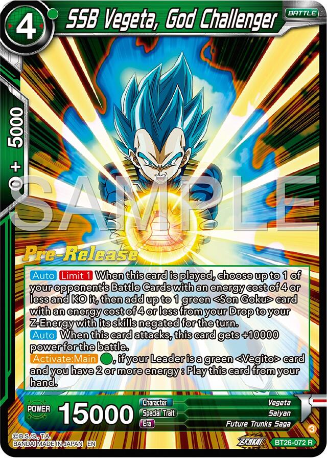 SSB Vegeta, God Challenger (BT26-072) [Ultimate Advent Prerelease Promos] | Nerdhalla Games